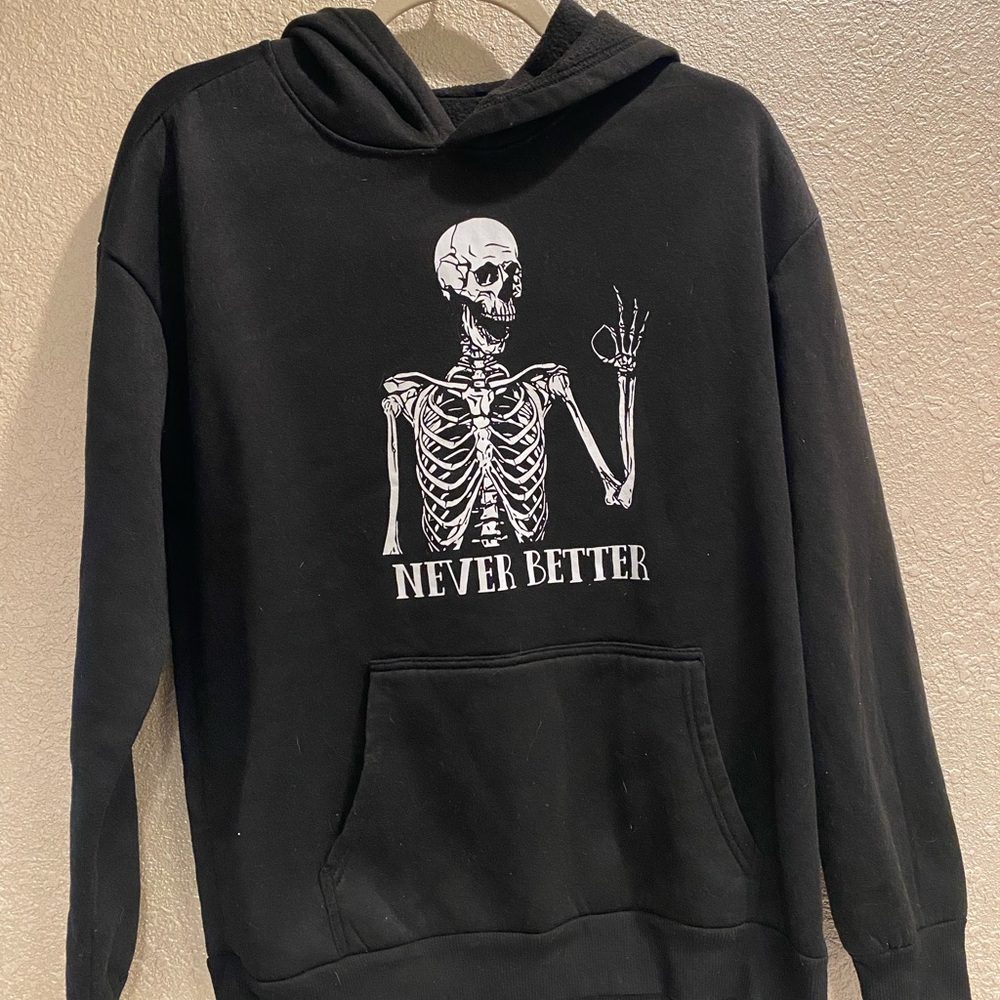 Black Skeleton Graphic Hoodie and Zip Up - 2 for 1